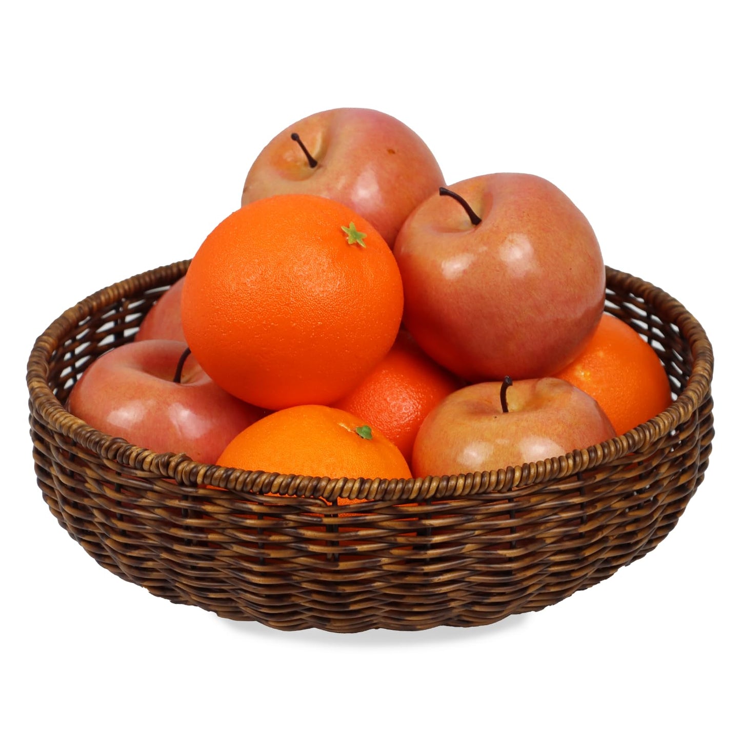 ORDELITE Fruit Baskets Bowl for Kitchen Counter, Round Bread Woven Wicker Basket, Candy Bowl Dish for Fruits, Breads, Vegetables,Snacks, Food (Large)
