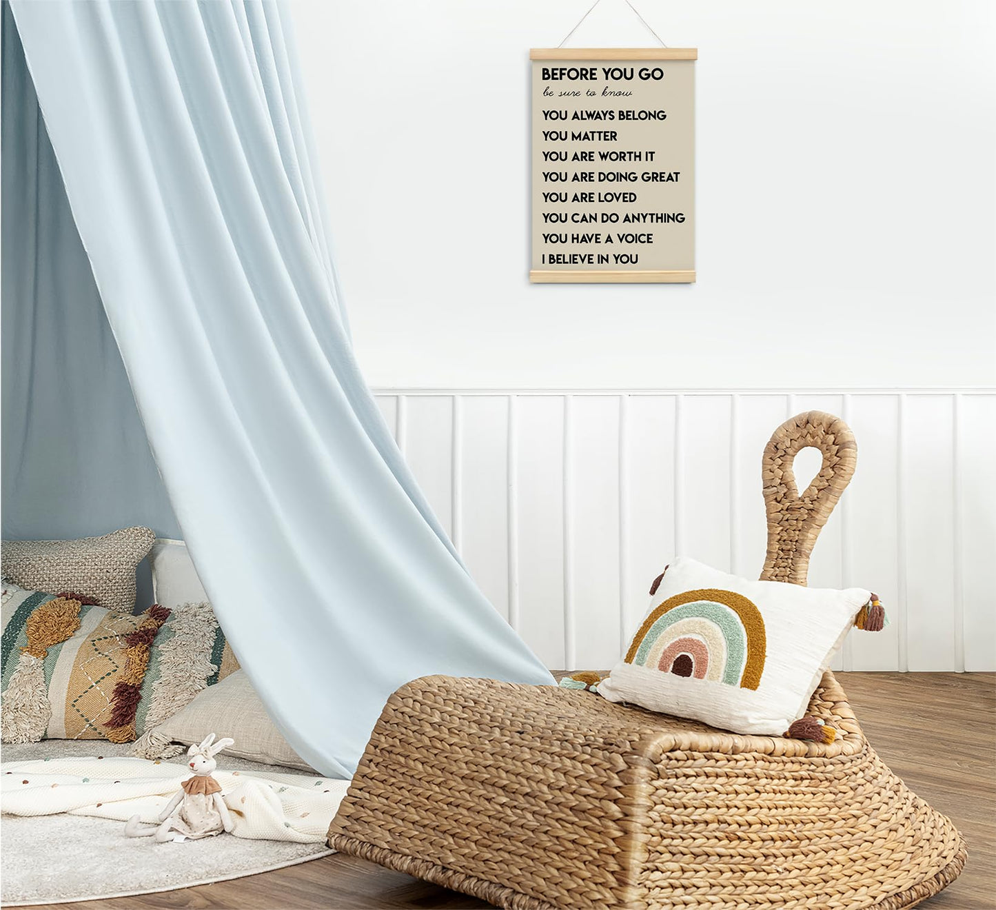 Mental Health Positive Affirmations Inspirational Wall Art Decor, Therapist Calming Teacher Nurse Wall Art for Office, Door Decor for Office Classroom Kids Teen Room Playroom, Wood Posters 12x16 In