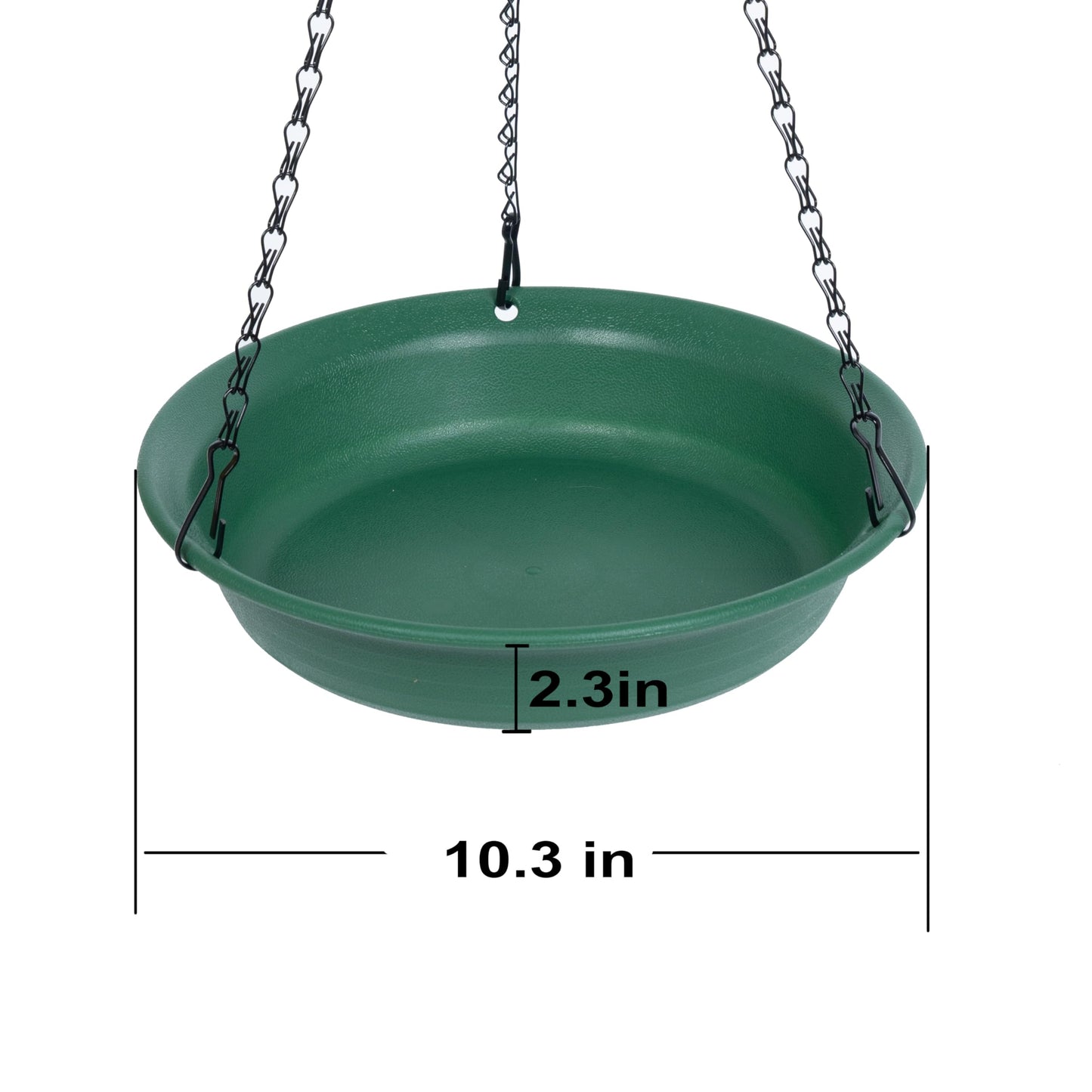 VUWEZ Hanging Bird Feeder & Bath for Outdoors, Wild Bird Feeders Tray, Hanging Birdfeeder Birdbath for Outside, Cardinal, Blue Jay, Crow, Birdfeeders Trays (10", 1 Pcs with Hole & 1 Pcs No Hole)