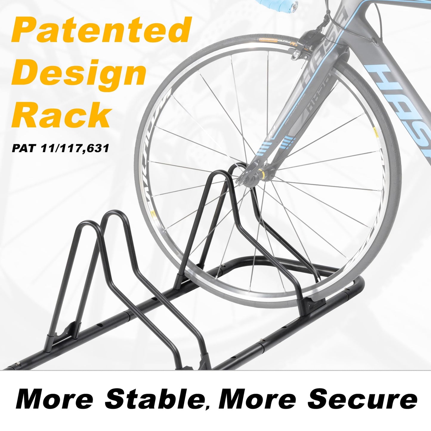 CyclingDeal Bicycle Floor Parking Rack Stand - for Mountain MTB Road Bike - Indoor Home Garage Storage - Classic 3 Bikes