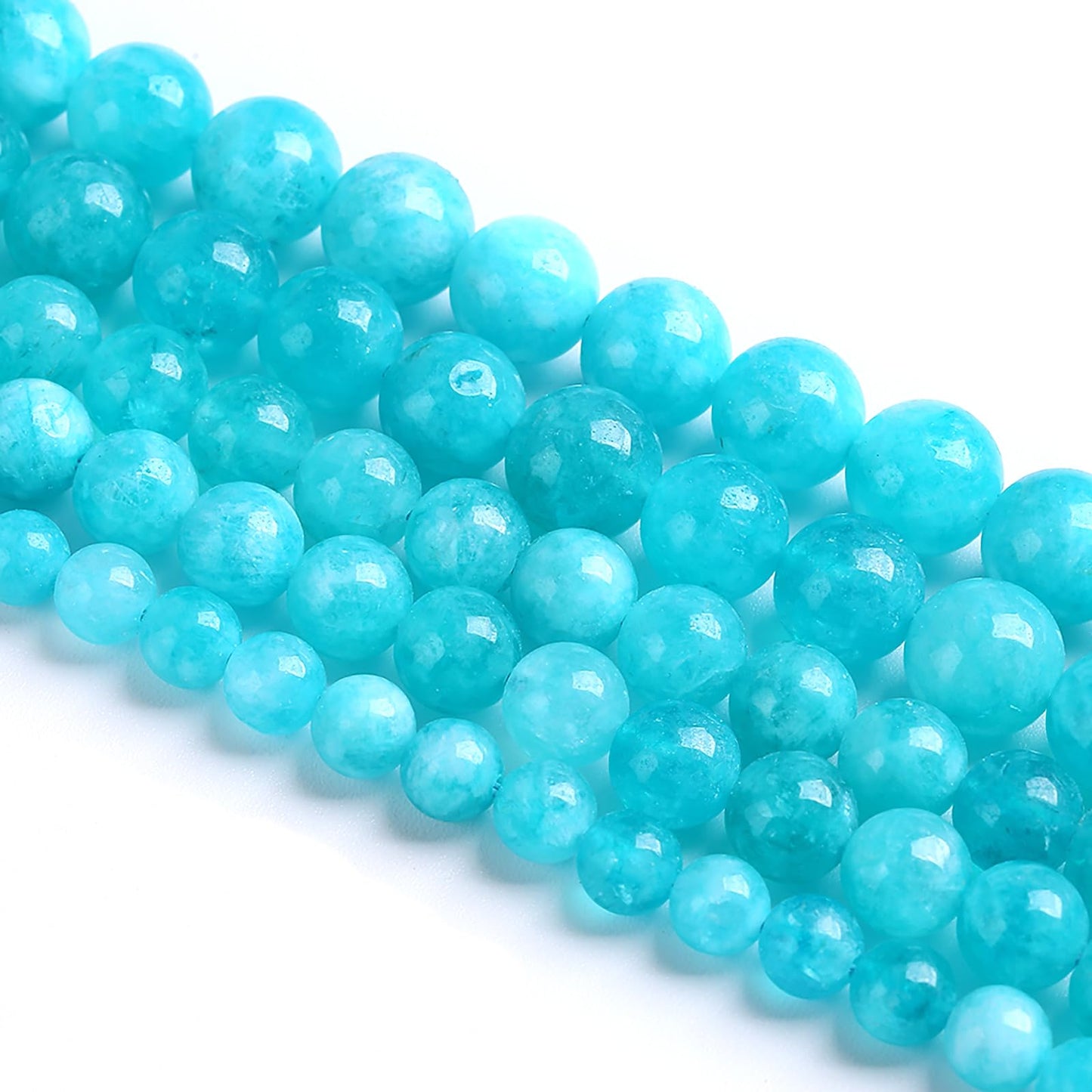 6MM 60PCS Natural Stone Amazonite Chalcedony Beads for Jewelry Making DIY Bracelet