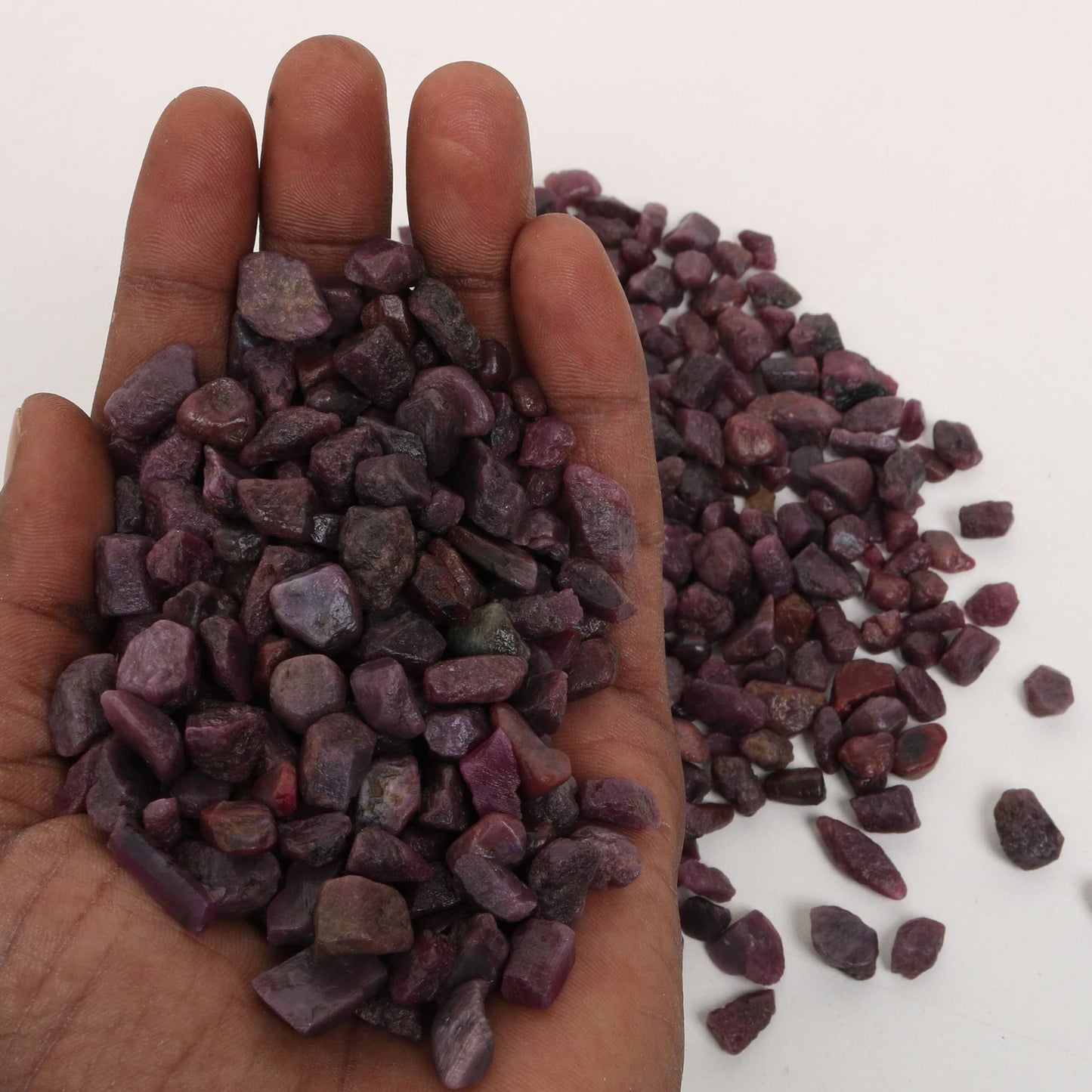 REAL-GEMS Natural Raw Healing Crystals Rough Stones for Tumbling, Cabbing, Polishing, Wire Wrapping, Wicca & Reiki Crystal Healing, Mix Gemstones,7 Chakra (Indian Star Ruby)