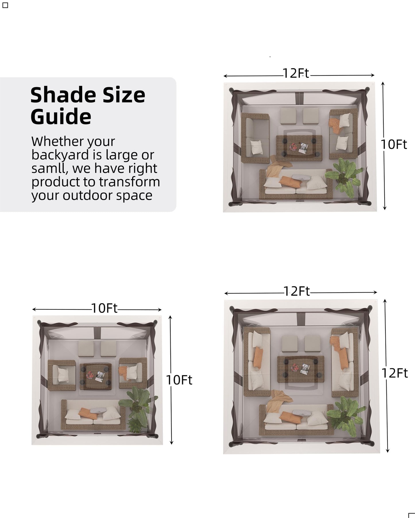 DEXSO Outdoor Gazebo 10´x 12´, with Roof Reinforcing Bars, Curtains Nettings, and Double Roof, Parties Gazebo for Backyard, Garden, Patio, Poolside, and Deck