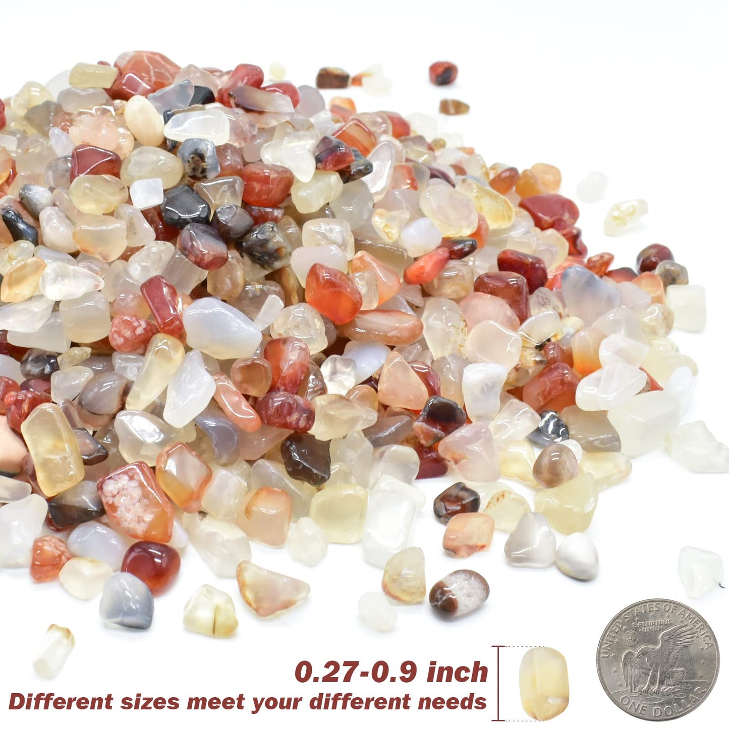 Halatool 2.2LB Crystal Pebbles 0.27"- 0.79" Natural Landscaping Pebbles Aquarium Gravel Decorative Polished Stone Suitable for Plants Home Decoration DIY Handmade Fish Tanks Vase Filler