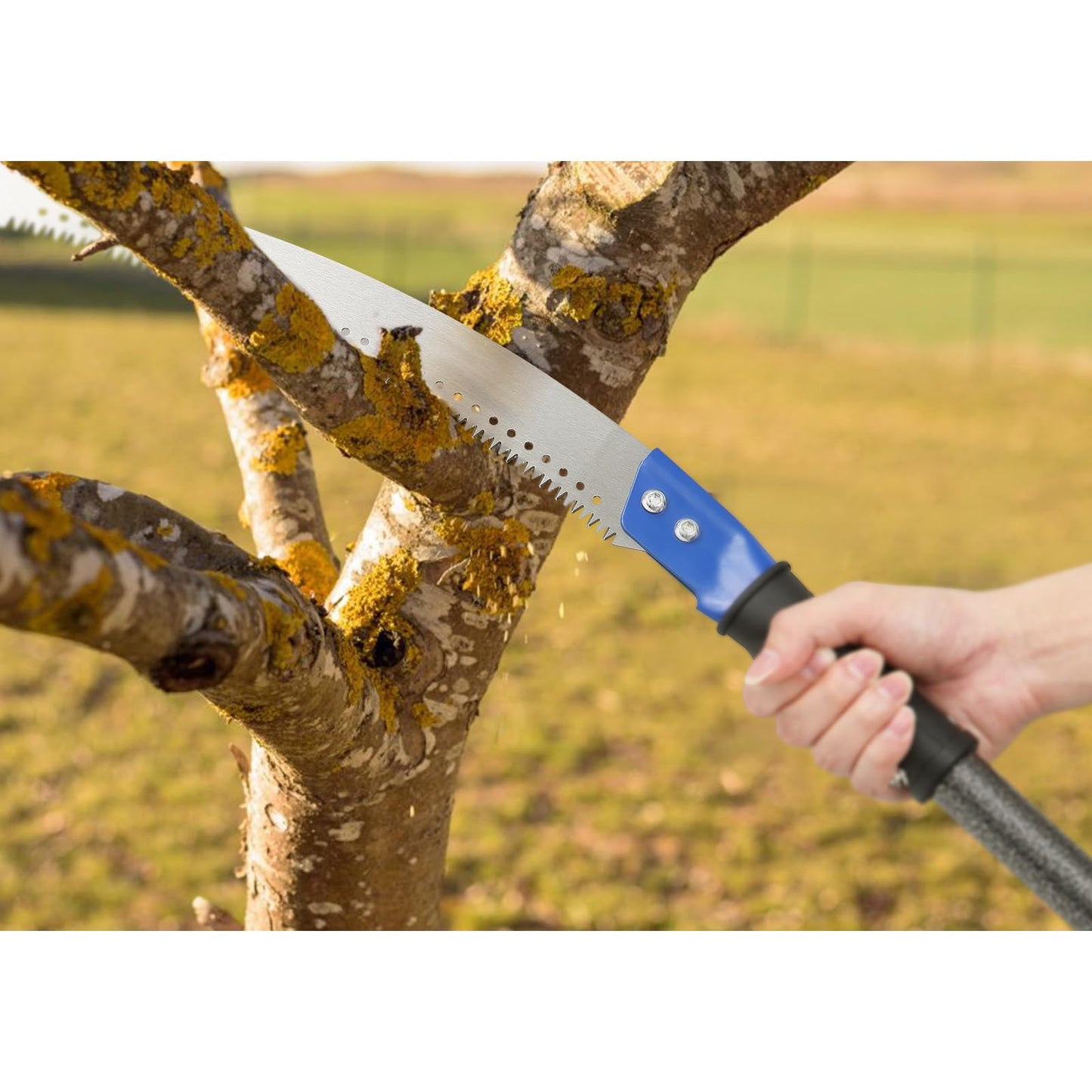 FLY HAWK Pole Saw, 120 inch Pole saws for Tree Trimming Tree Trimmer Foot Pole Pruning Saw blade Extension bar Manually use The Extension bar Saw Tree Trimming bar splicable Limb Saw and Trimmer
