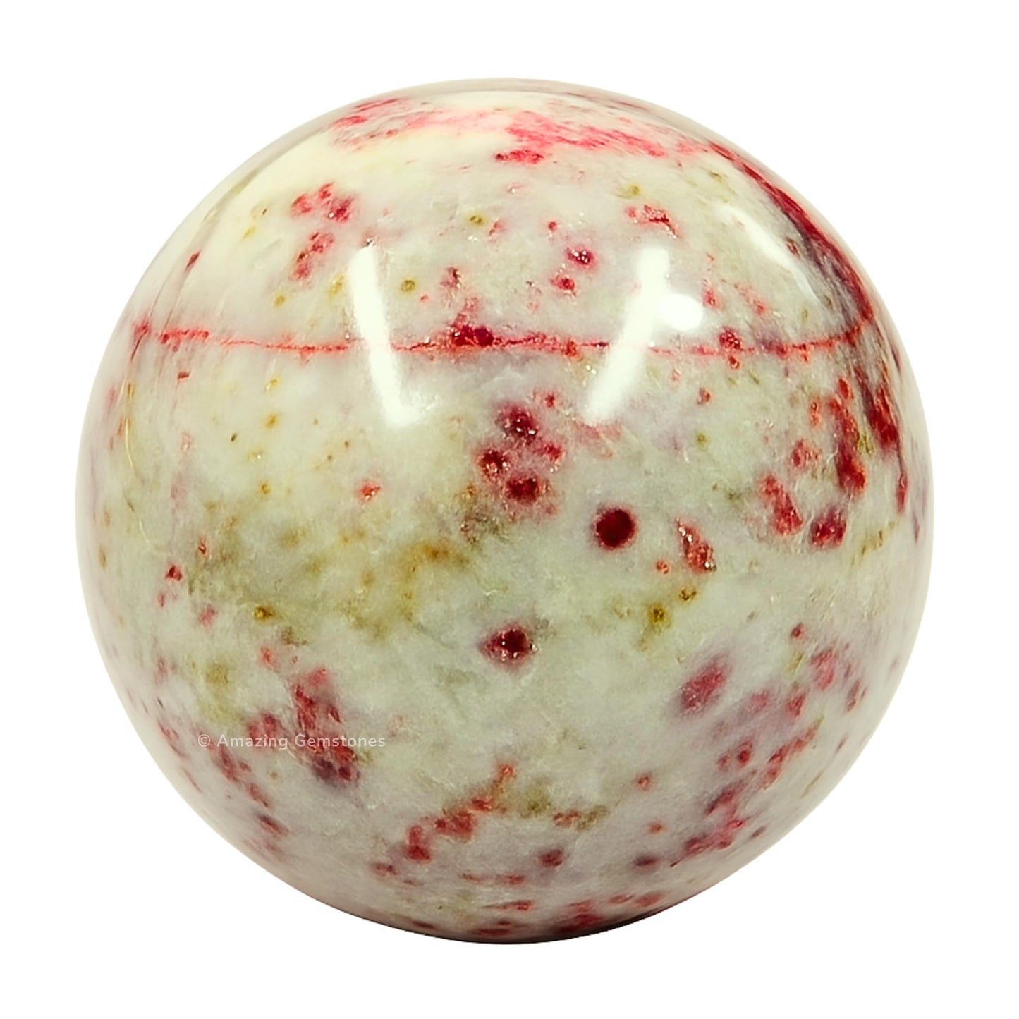 Amazing Gemstone Cinnabarite Crystal Ball with Stand - 2 Inches Crystal Sphere Meditation Balls for Witchcraft and Decorative Balls