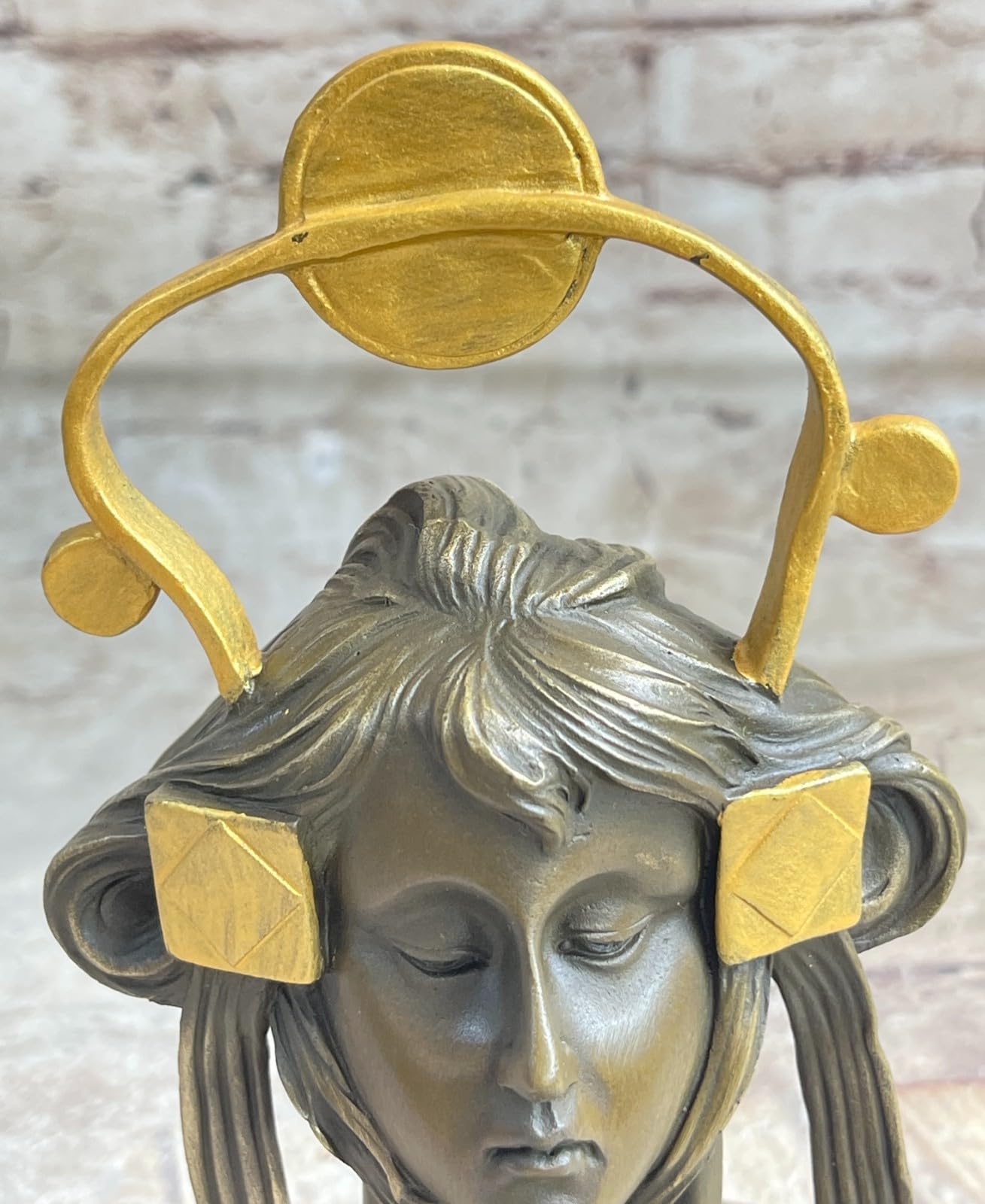 Classy Bronze Genuine 100% Real Bronze Art Deco Jewelry Tray with Gold Patina Statue Art Decor Figurine