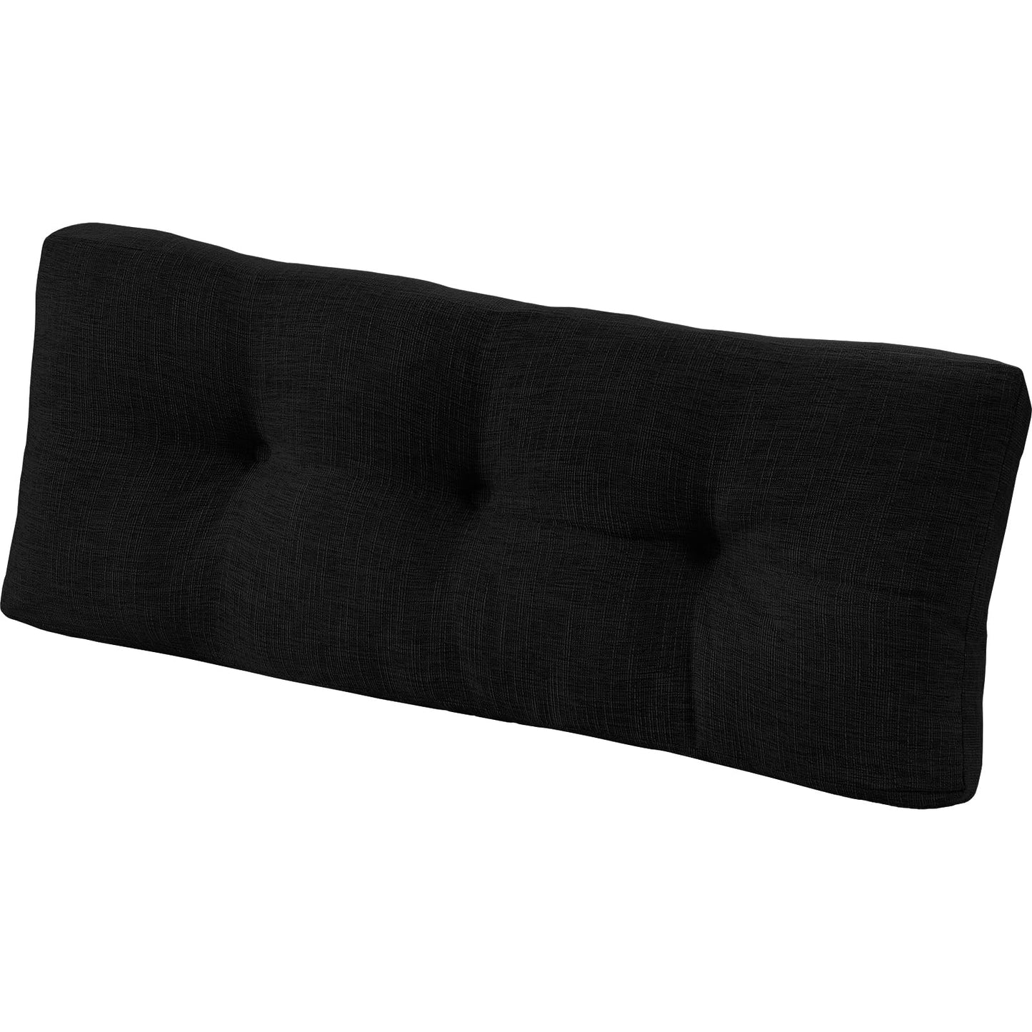 downluxe Indoor Bench Cushion for Indoor Furniture, Non-Slip Tufted Overstuffed Textured Foam Bench Seat Cushion, 36" X 14" X 4", Black, 1 Pack