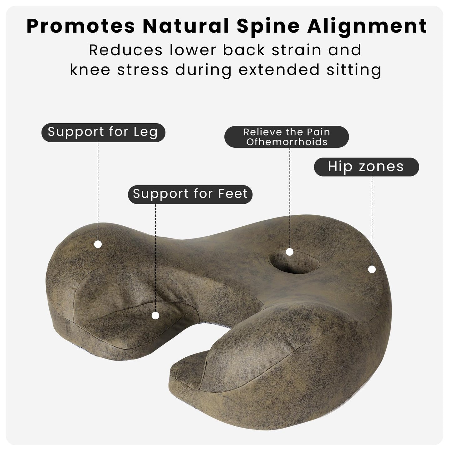 Lemofuta Ergonomic Meditation Cushion for Floor Sitting, 23" Large Memory Foam Cushion with Foot Rest, 8" Thick Support for Back & Knees, Comfortable Posture Seat for Adults, Yoga & Mindfulness Green