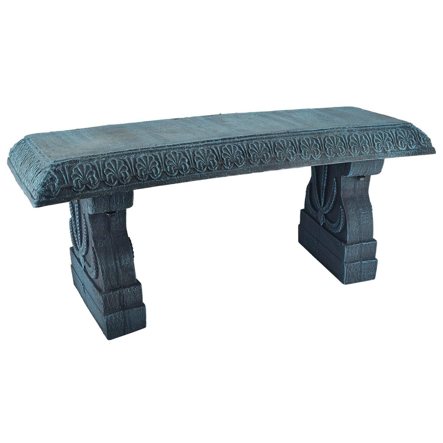 Arcadia Garden Products Outdoor Fiberclay Garden Bench for Patio, Porch, Park, Lightweight and Durable Outside Furniture Decor, Brushed Teal