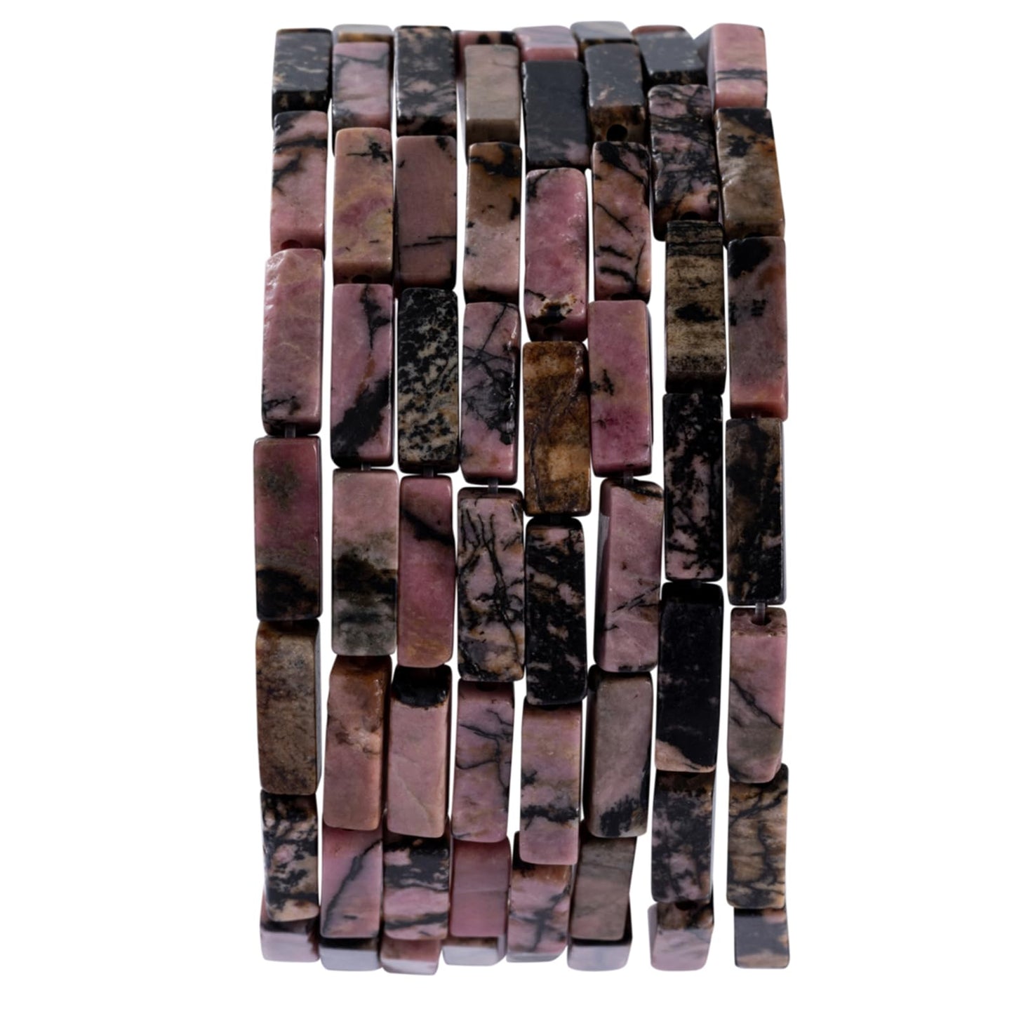 Natural Rhodochrosite Rectangle Tube Beads 4x13mm 38cm/str Loose Semi Gemstone Stone Beads for Making Bracelets Necklace Earrings