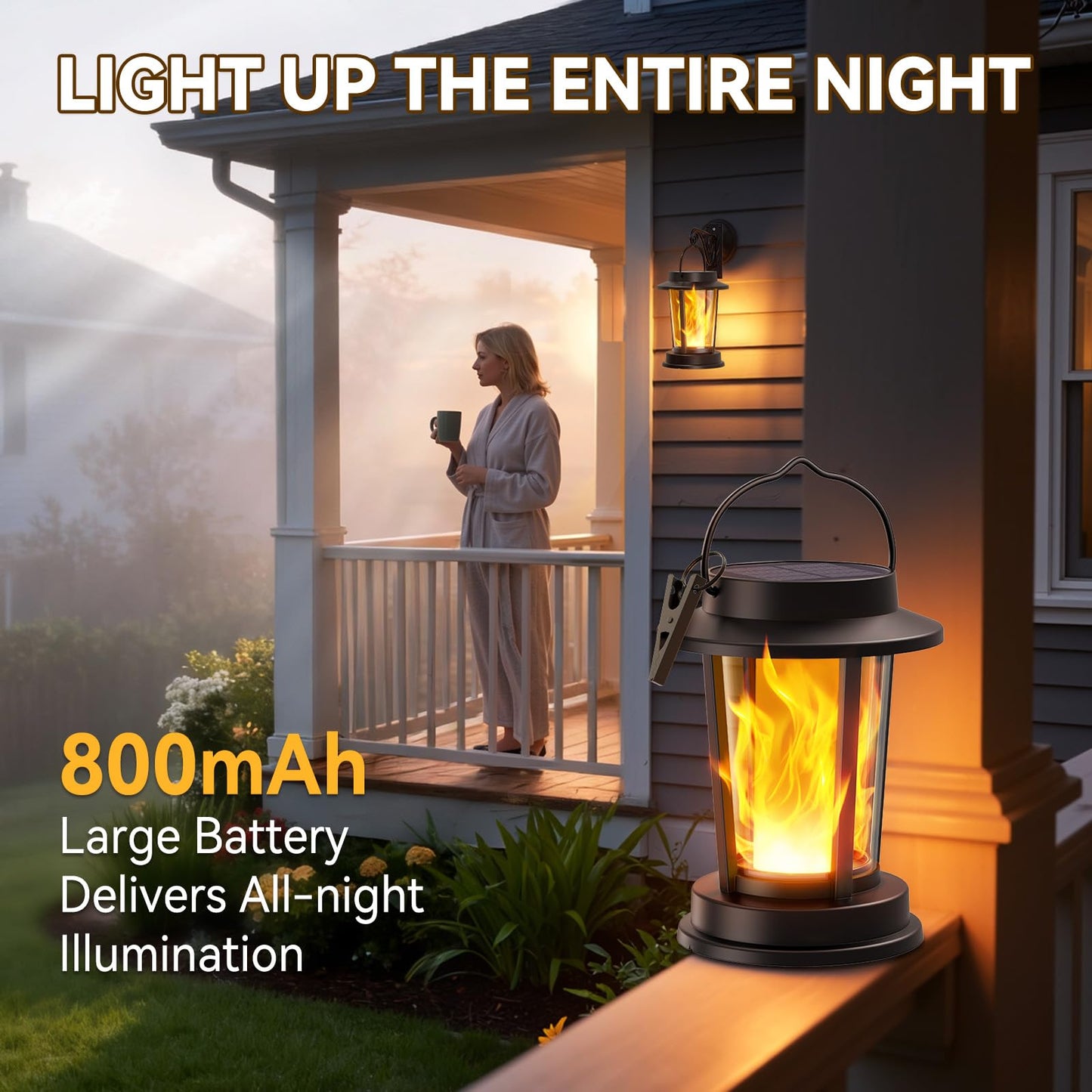 WdtPro 4 Pack Solar Lanterns Outdoor Waterproof, Upgraded Flickering Flame Solar Lights Outdoor, Solar Powered Lanterns Decorative, Hanging Solar Lantern for Patio Garden Yard Path Porch Tree Decor