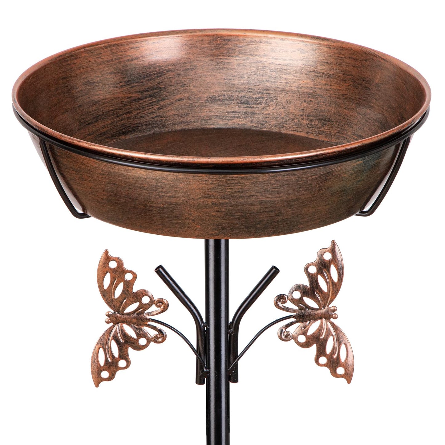 HoLarXuQ 40In Metal Bird Bath for Outdoors,Removable 3" Deep 13" Dia Bowl Heavy-Duty Base,Standing Birdbath Feeder Rust-Proof Birdbaths for Garden Yard Patio Lawn Decor
