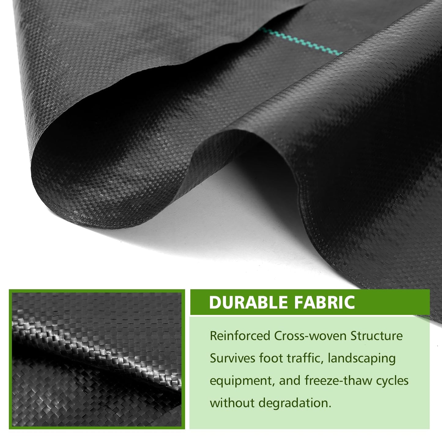 Gree-Mac 3x100FT Weed Barrier Landscape Fabric, 3.2oz Heavy Duty Garden Cloth, Ground Cover for Gardening, Come with 20 U-Shaped Securing Pegs