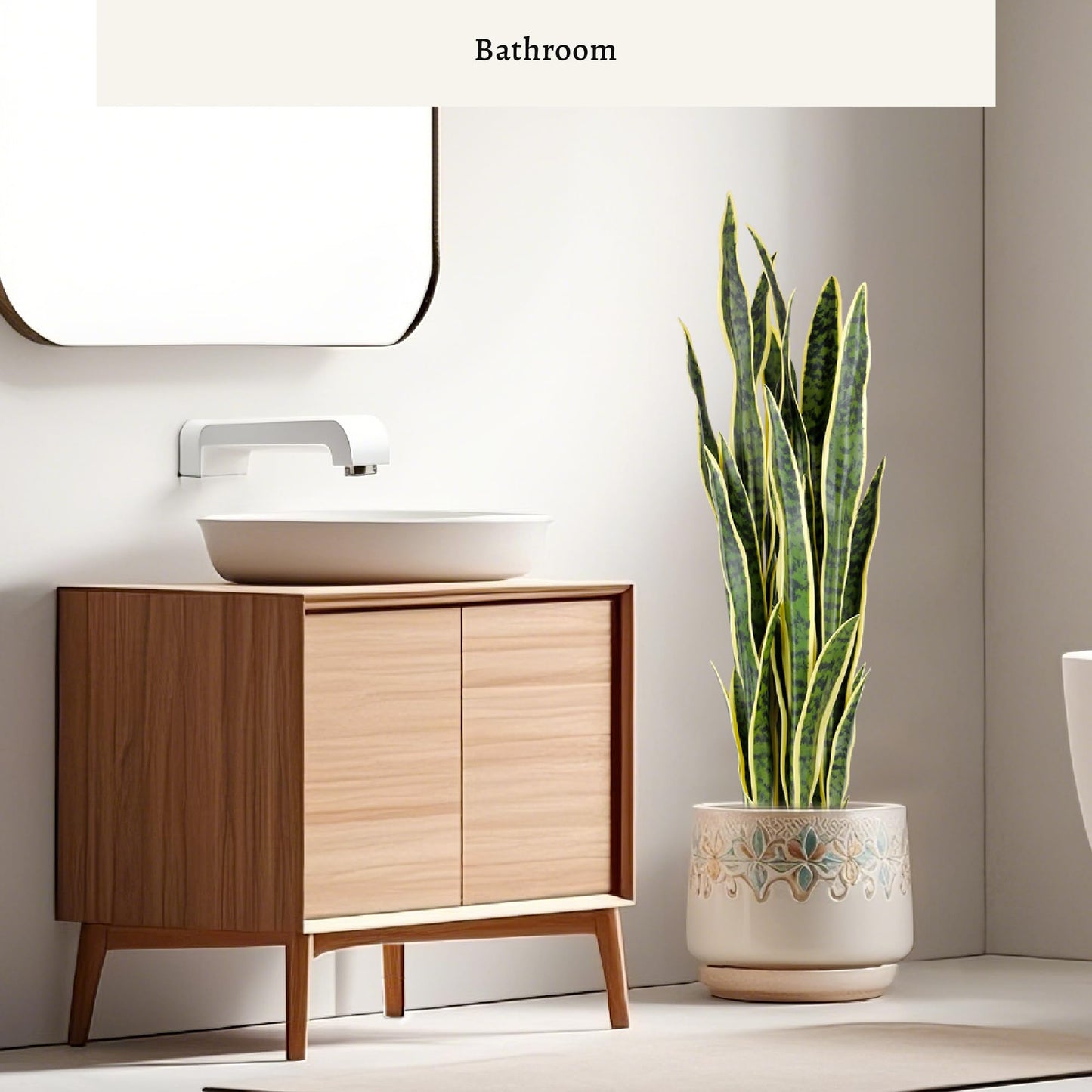 KOL 3ft Artificial Snake Plant, Fake Sansevieria Potted Floor Plants, Lifelike Faux Leaves, Indoor Home Office Room Decoration, Mother-in-Law Tongue, 35in, Yellow