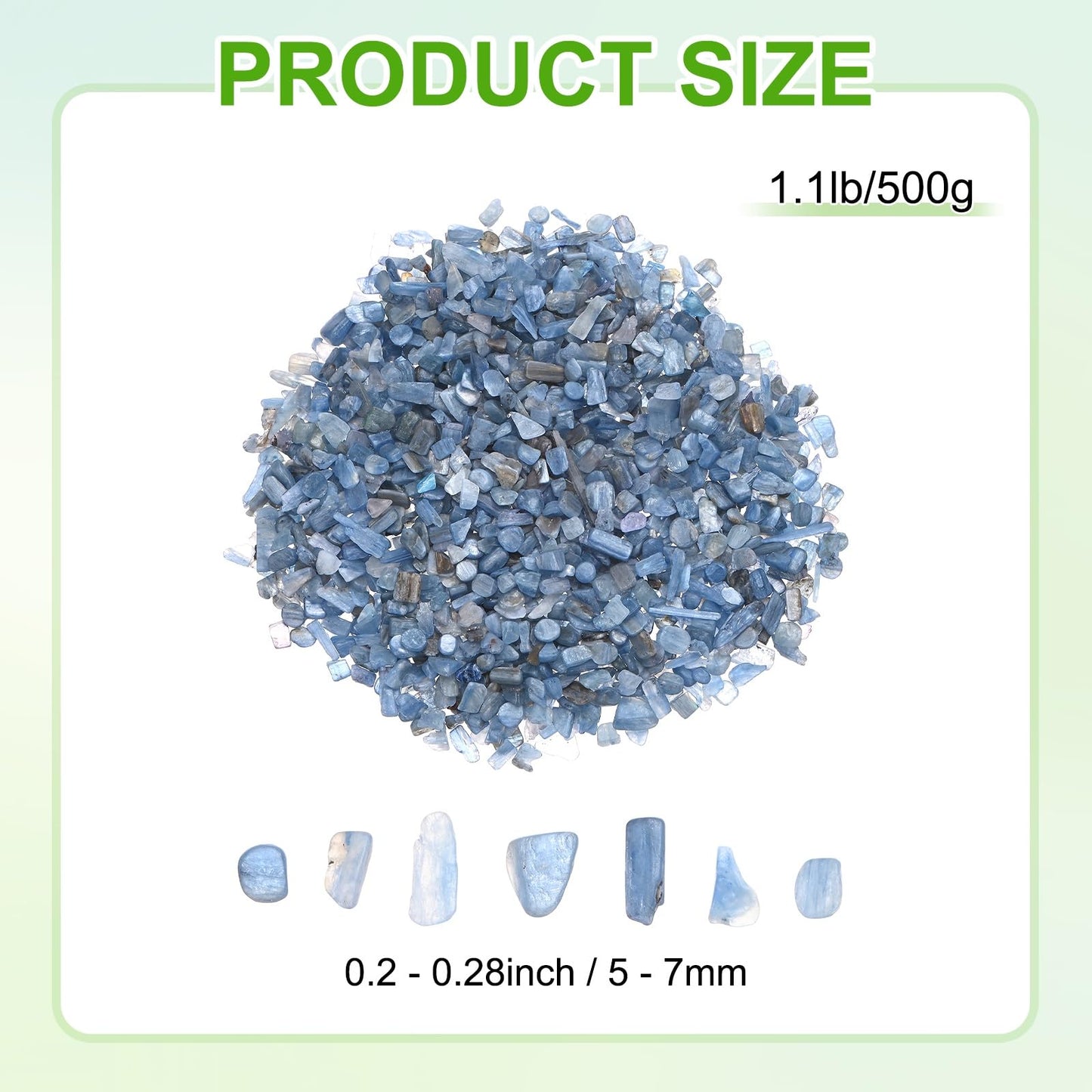 M METERXITY 1.1lb/500g Assorted Tumbled Chips Stone, 5-7 mm Crushed Crystal Quartz Pieces for Vases Filler/Aquarium/Succulent Plants Decor, Irregular Shaped Stones [Dark Blue]