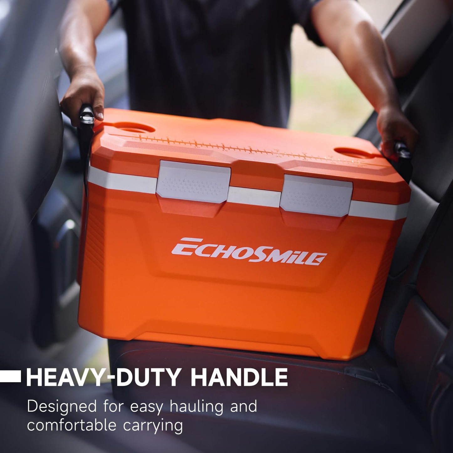 EchoSmile 35 Quart Cooler, Ultra-Light Hard Coolers, Outdoor Insulated Ice Chest Box for Camping, Drink, Beach, Fishing and Boating