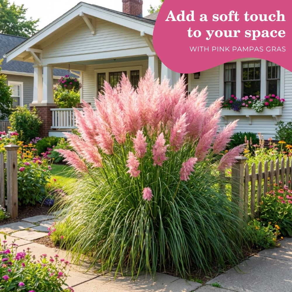Set 100+ Pink Pampas Grass Seeds for Planting, Pampas Grass, Ornamental Grass for Garden Decor, Landscape