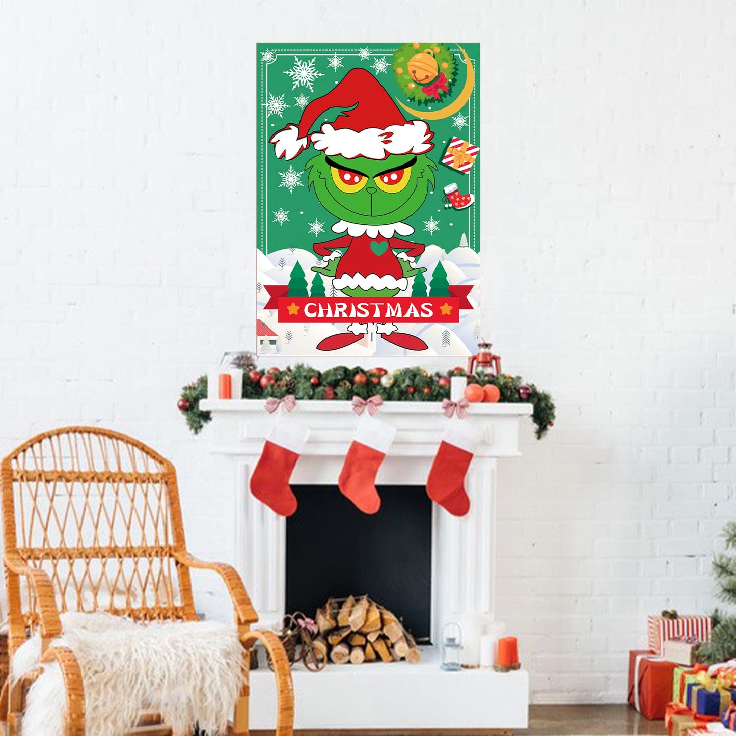 EMPOF Christmas Games - Pin The Heart Christmas Crafts Games for Kids Families Party, Cute Wall Decor Party Supplies Favors, Indoor Xmas Decorations Home Decor, Xmas Kids Activities Presents
