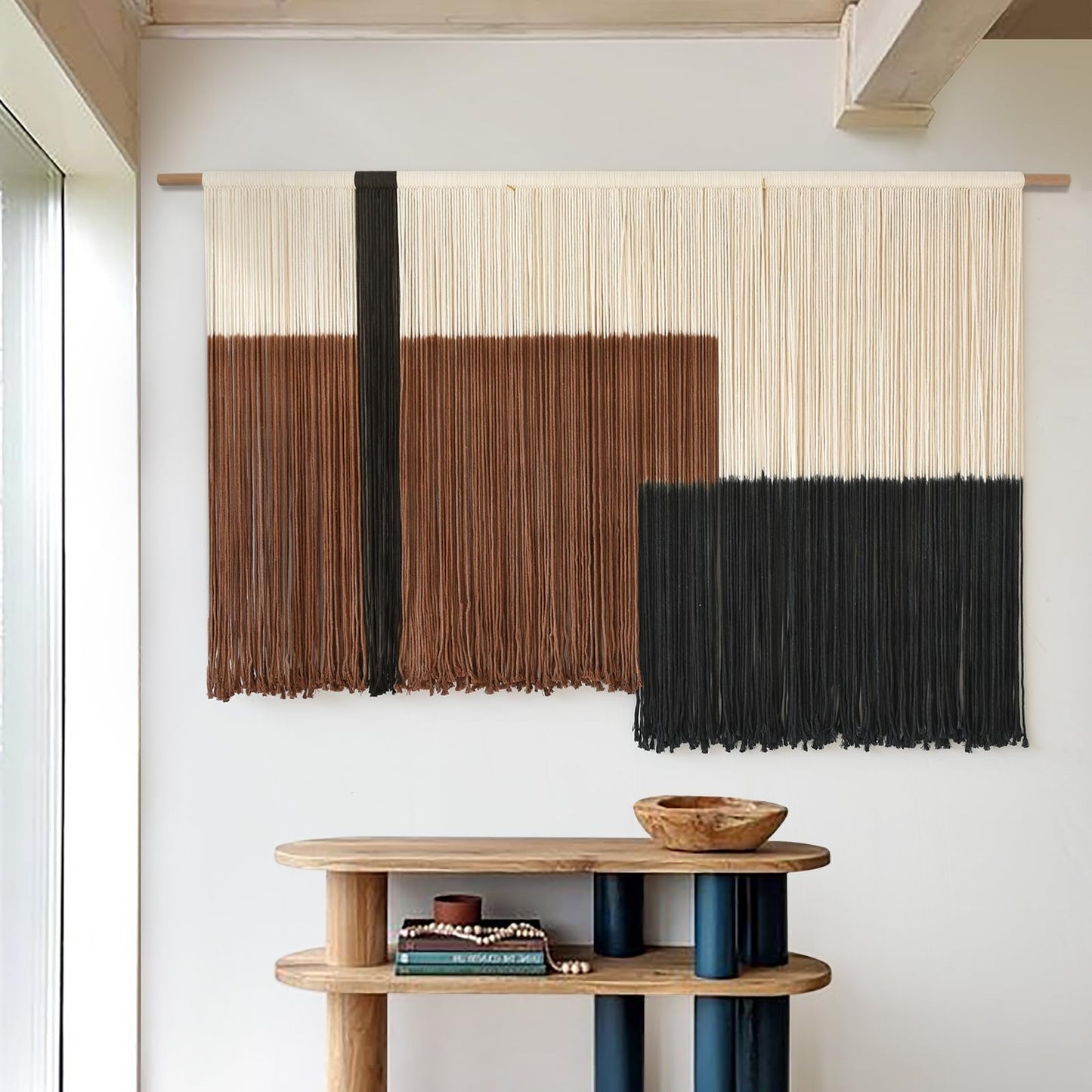 Macrame Wall Hanging Large Dip Dye Tapestry Fiber Wall Art Boho Bedroom Décor 57''W*35''L