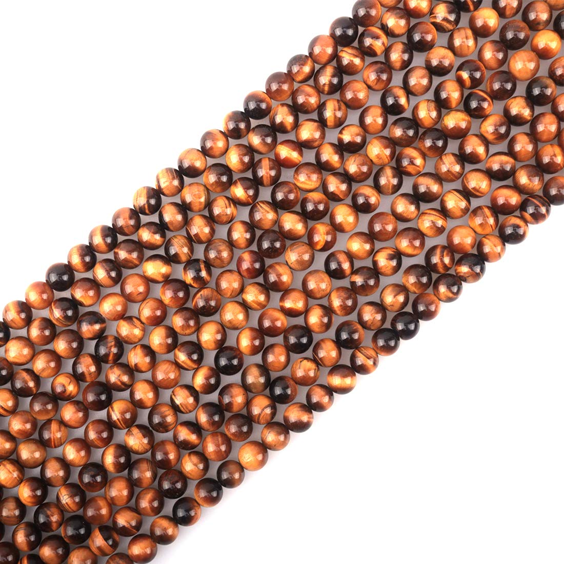 ICAI Beads 10mm Natural Tiger Eye Stone Round Loose Stone Beads for Jewelry Making DIY Crafts Design 1 Strand 15" APPR.34-36pcs