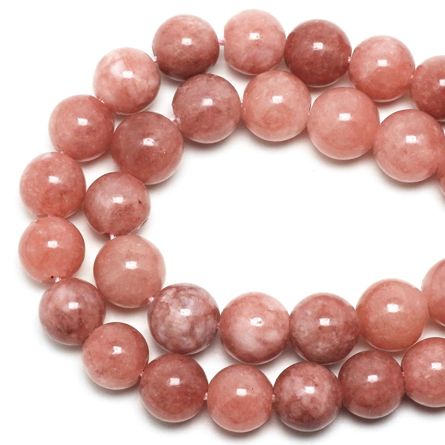 DIQIO Jade Stone Beads for Jewelry Making - 6mm Gemstone Round Loose Beads for Bracelets(58-60pcs, Orange Gemstone)