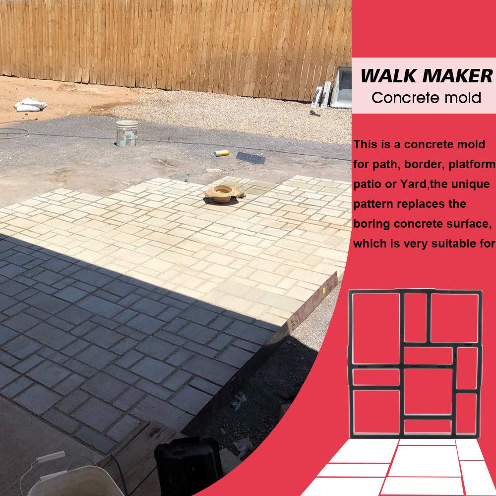 Anothera 17.5"x15.5"x1.5" 2Pack Concrete Molds Reusable Walk Path Maker Paving DIY Path Garden Yard Patio Mold (10-Grid)