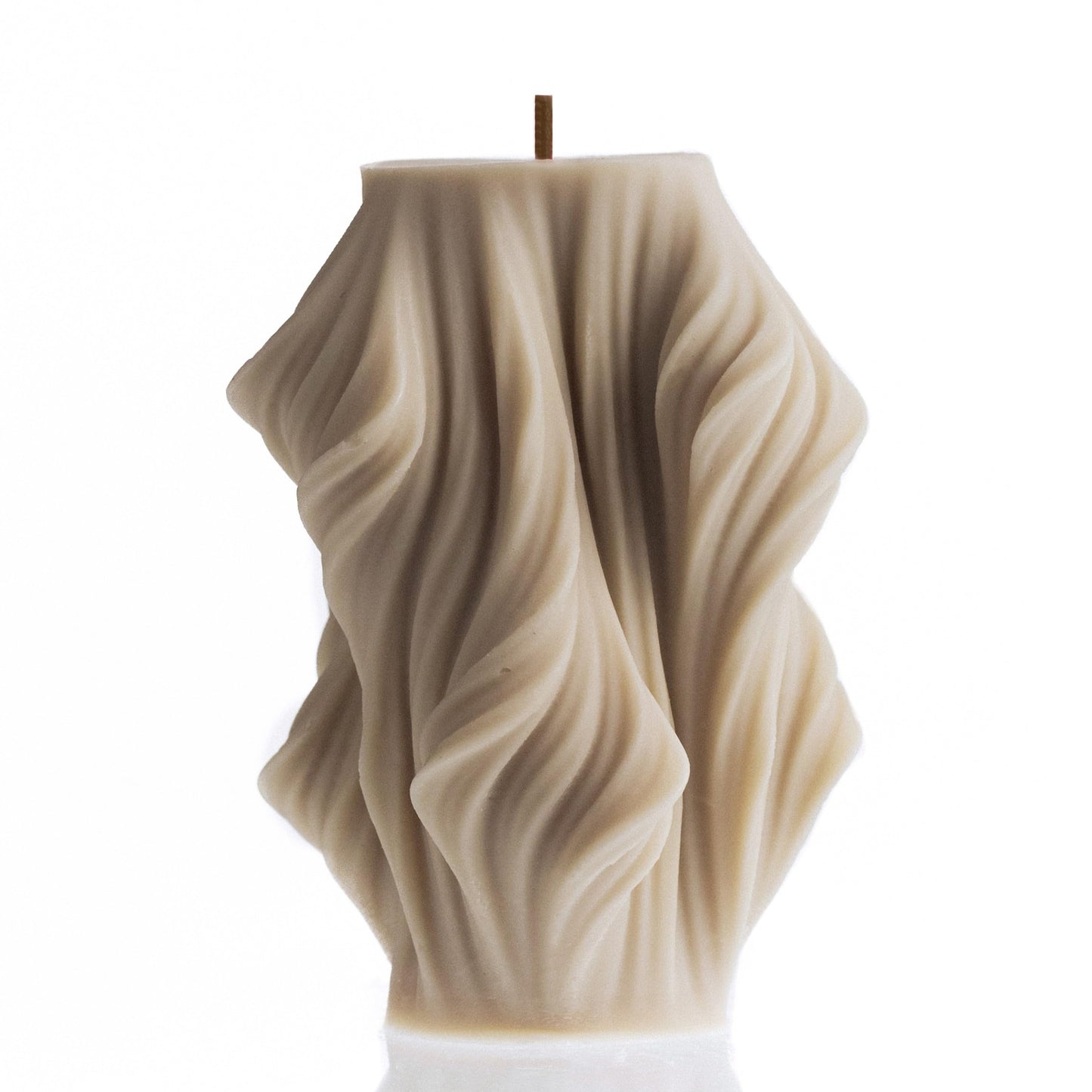LAWA Cascading Wave Candle - Beautiful Handmade Pillar Soy Wax Elegant Bubble Aesthetic Candle Housewarming Gift Home Room Shelf Decor Idea White Moon Gray, Small