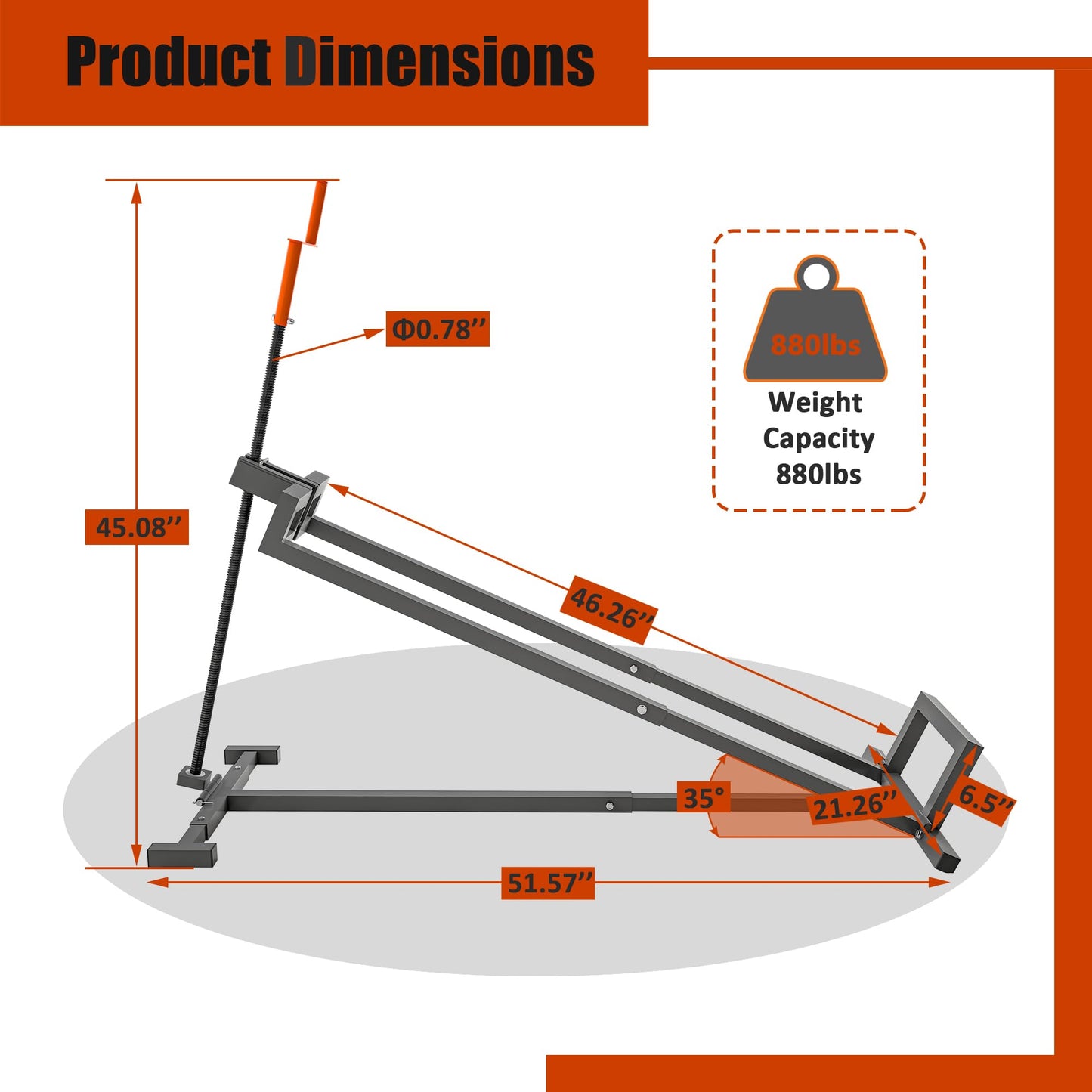 Large Riding Lawn Mower Lift Jack 880Lbs for Wide 46" Ride on Lawn Mowers & Garden Tractors,Foldable Lawn Tractor Lift with Manual and Power Handles Fit Multiple Mowers