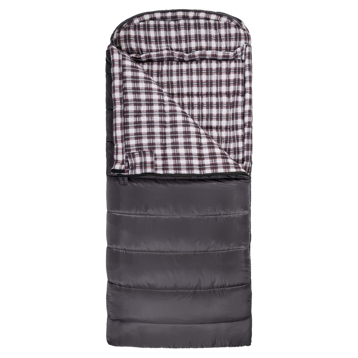 Teton Fahrenheit XXL, +20F Degree Sleeping Bag, All Weather Sleeping Bag for Adults, Camping Made Easy and Warm. Compression Sack Included, Grey, Left Zip