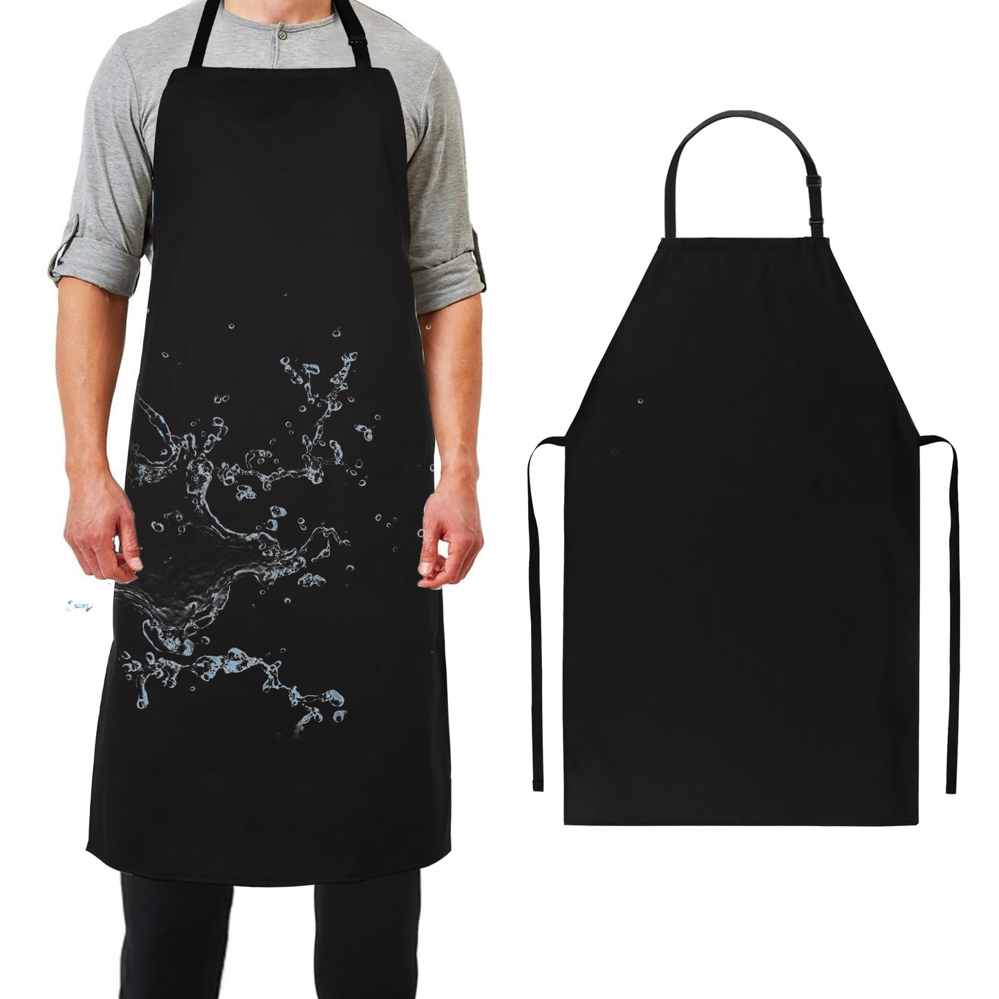 MIKI WELL Heavy Duty Waterproof Apron - for Unisex Adult, Ultra Lightweight, Chemical Resistant Industrial Work Apron (Black-1Pack)