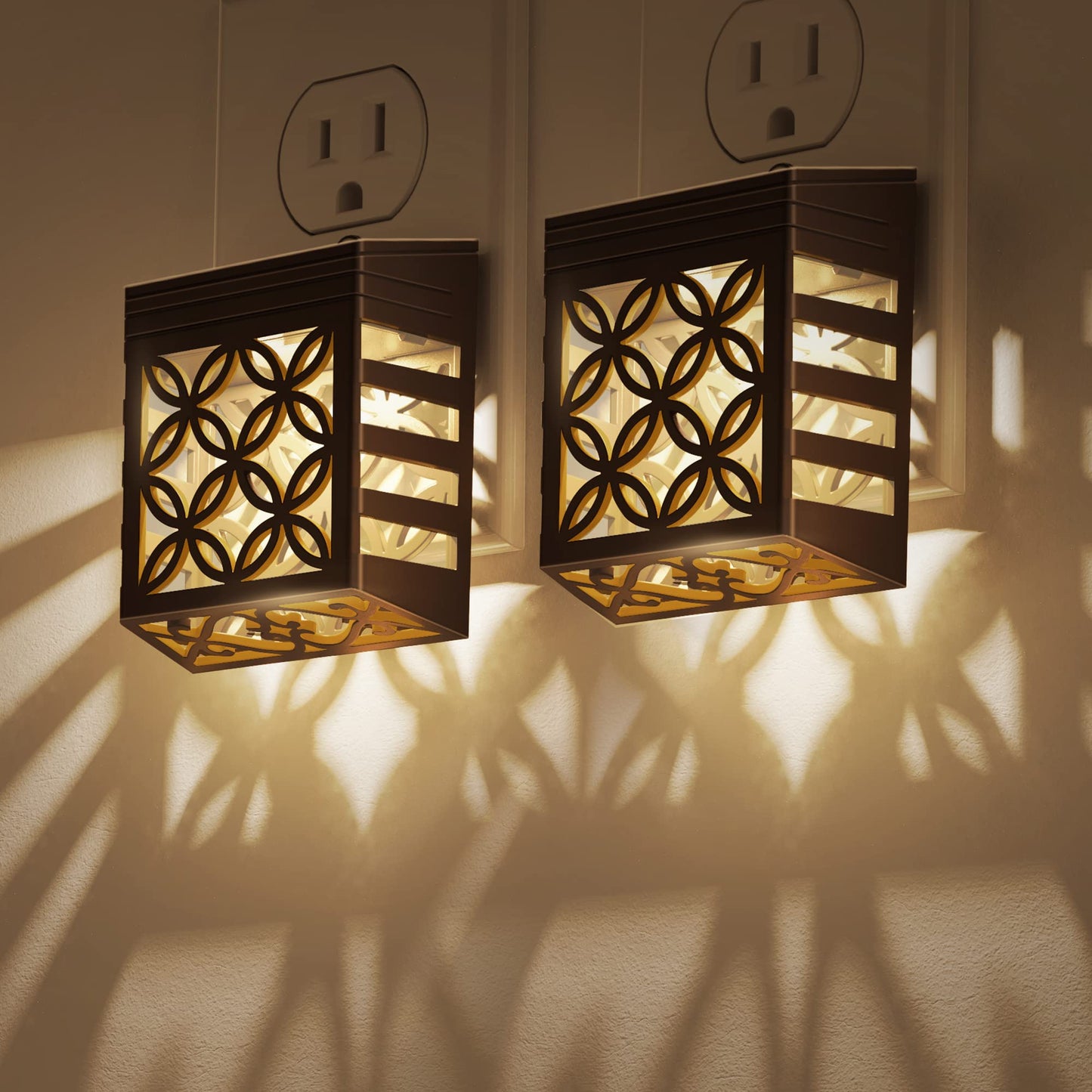 DORESshop Plug in Night Light [2 Pack], Night Lights Plug Into Wall, Dusk to Dawn Sensor Night Lights, Adjustable Brightness, Decorative Nightlight for Bathroom, Hallway, Stairway, Soft White