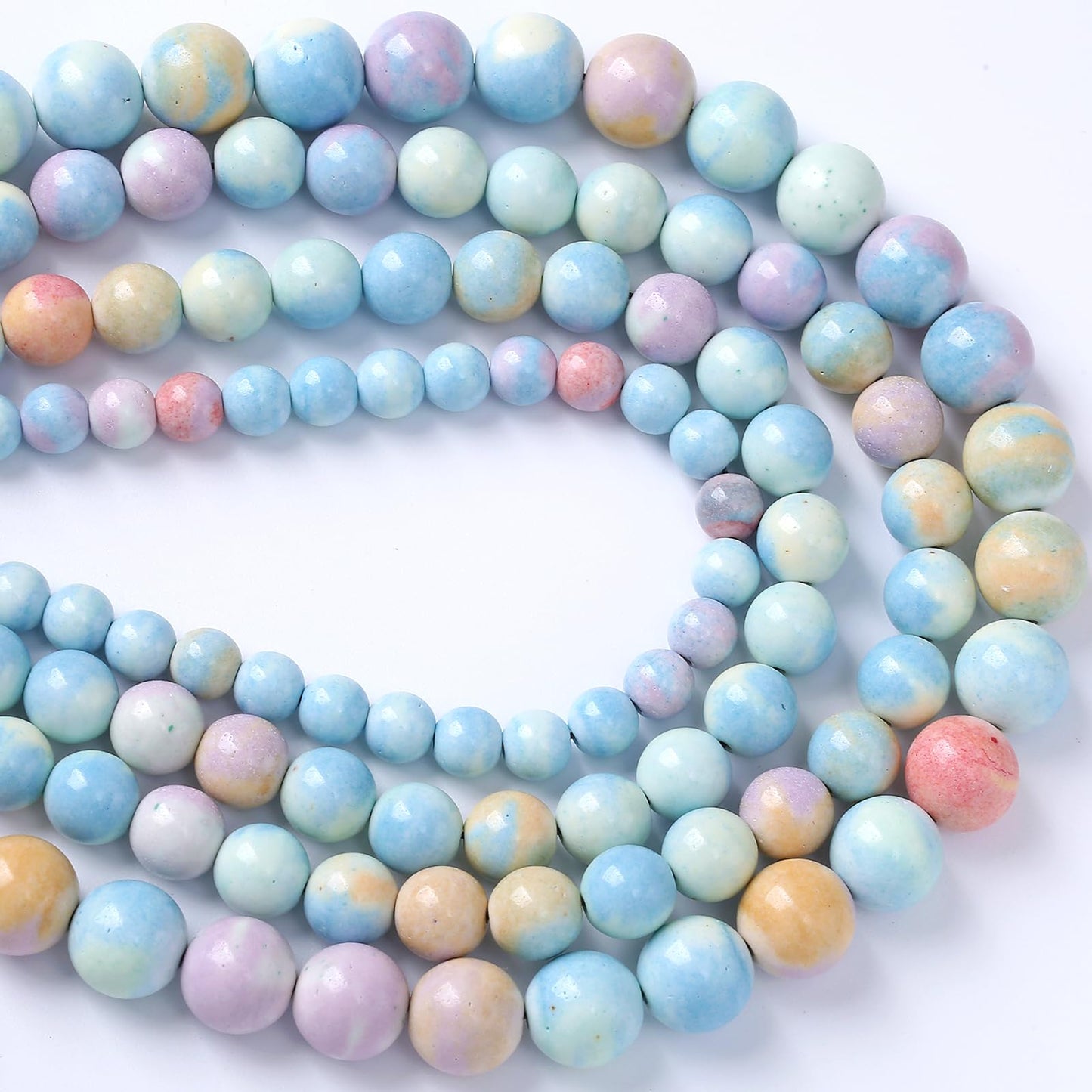 8mm 45pcs Natural Alxa Rainbow Stone Beads for Jewelry Making Energy Healing Power Stone Beads DIY Bracelet Necklace Accessories 15"