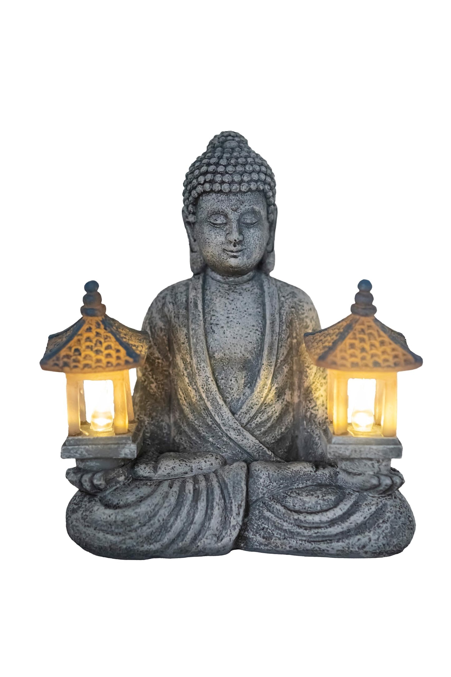 Dcmkimilv Buddha Outdoor Solar Figurine Decor Light, Meditation Small Elegant Garden Statues, Gifts for Mom, Halloween Décor Waterproof Patio Balcony Yard Lawn Ornament 8.66”