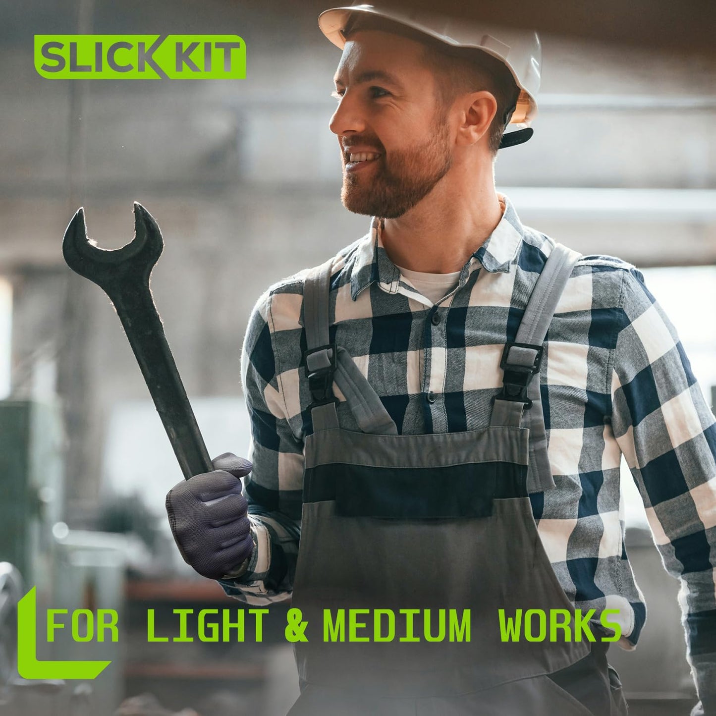 SLICK KIT Work Gloves PU Coated, for Men and Women, Ideal for General Duty Work, 12 Pairs, Grey (Extra Large/10)