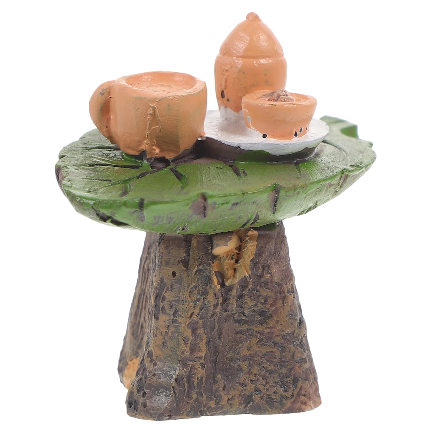 Vaguelly Micro Landscape Ornament Tiny House Table Decor Resin Tea Table Model for Fairy Garden