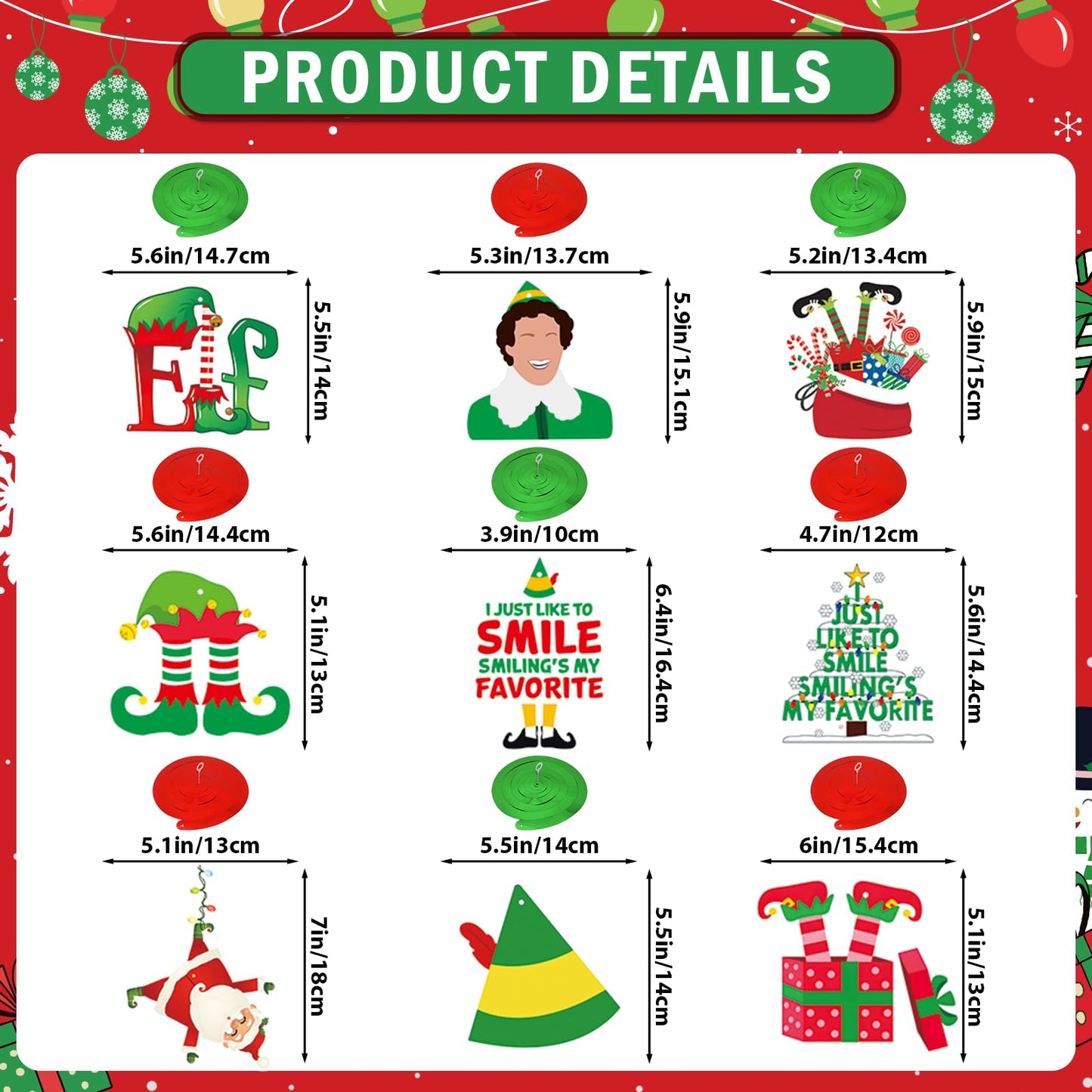 The Elf Christmas Banner Decorations Christmas Elf Decorations I Just Like To Smile Smiling's My Favorite Banner for Xmas Party Decorations Friendsmas Party Decorations