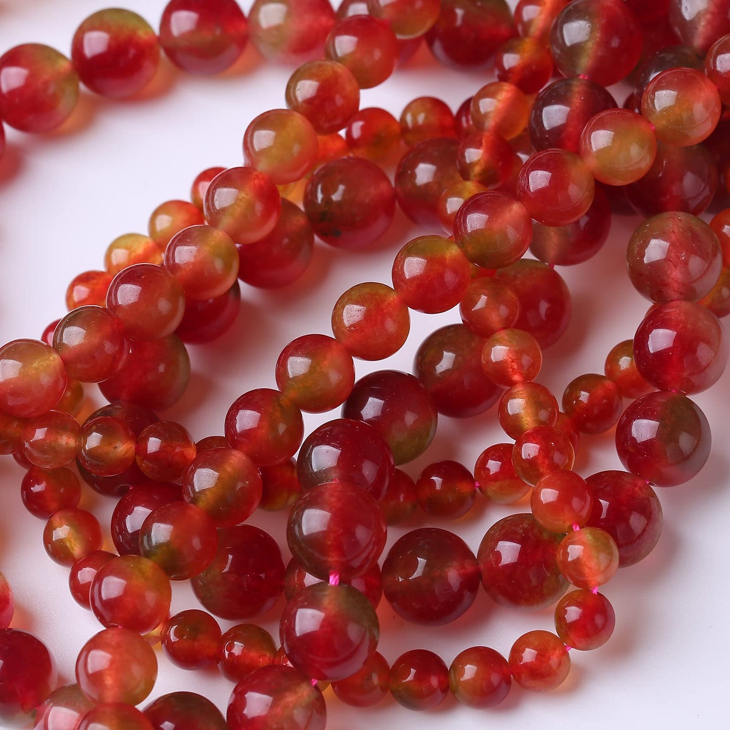 48PCS 8MM Mixed Double Chalcedony Stone Beads Energy Healing Beads for DIY Jewelry Bracelet Necklace Making for Jewelry Making 15Inch