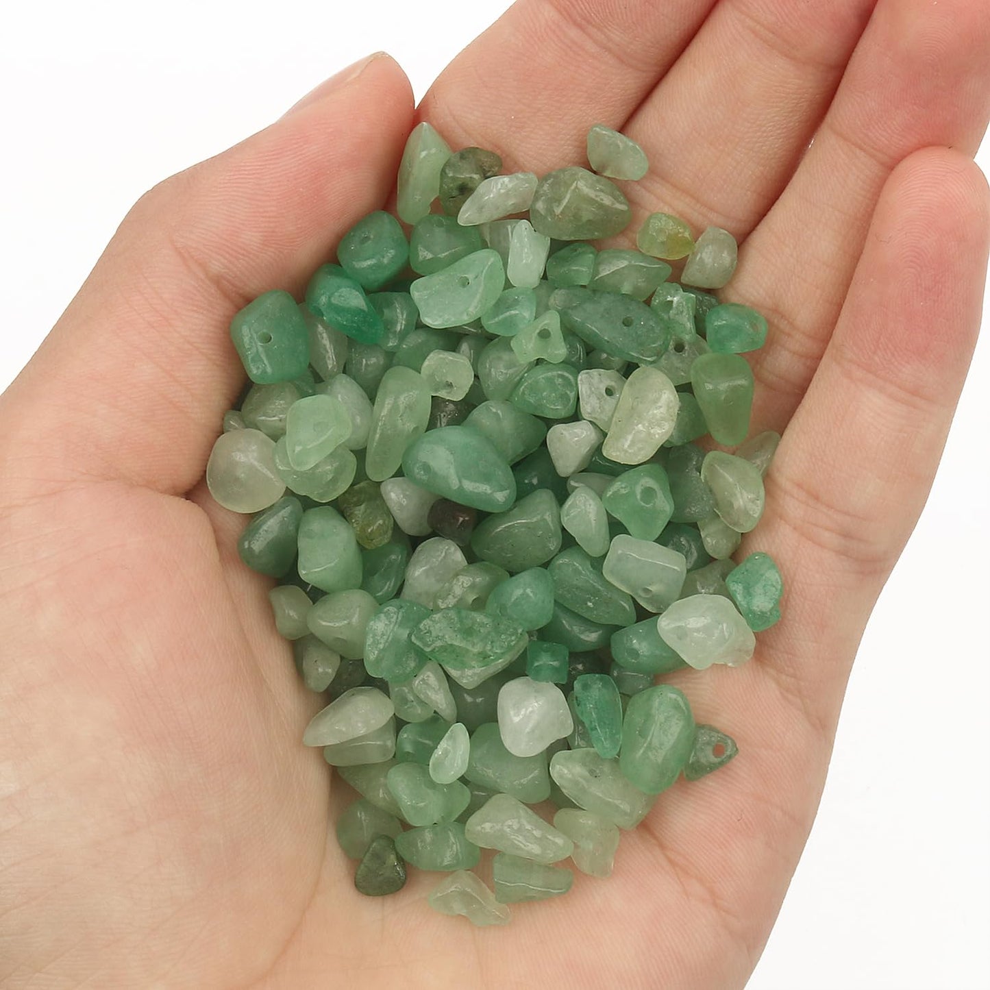 NITOPUPU 30in Green Aventurine Natural Chip Stone Beads 5-8mm About 230pcs, Irregular Drilled Light Green Bead for Bracelets Jewelry Making Supplies for Adults, DIY Crafts.