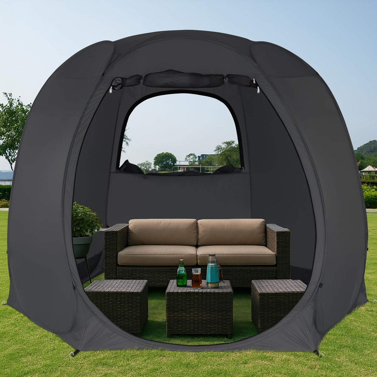 Alvantor® Pop Up Screen Tent House Room Instant Outdoor Camping Canopy Sun Shelter Gazebo for Patio, Backyard & Deck, Privacy Tent(2-10 People, 8'x8' 10'x10' 12'x12')