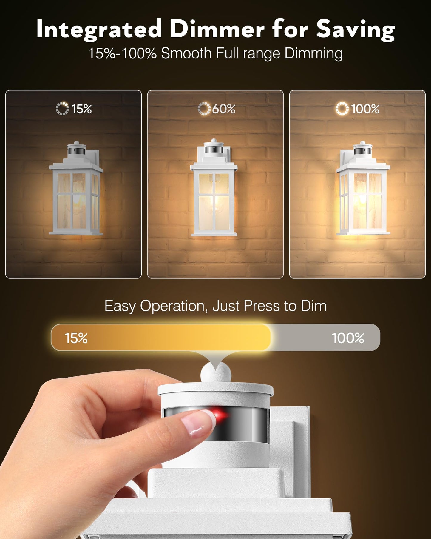 VIANIS White Motion Sensor Outdoor Wall Lights, 2 Packs Front Porch Lights Outdoor Wall Sconce Lantern, Anti-Rust Waterproof Exterior Lighting Fixtures Wall Mount, Dusk to Dawn Outside Garage Lights