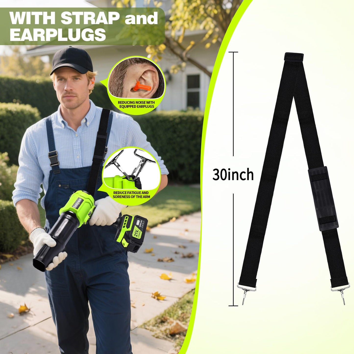Leaf Blower Cordless,Battery Powered 800,000 RPM Electric Leaf Blower with 2 x 4.0Ah Battery and Charger Handheld Blowers for Lawn Care,Dust,Snow,Car Blowing Water with 2 Extended Nozzle