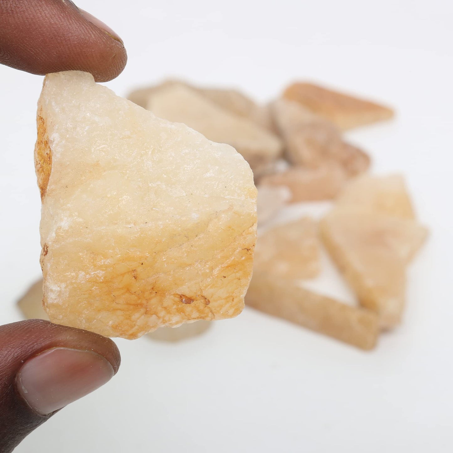 REAL-GEMS Natural Raw Healing Crystals Rough Stones for Tumbling, Cabbing, Polishing, Wire Wrapping, Wicca & Reiki Crystal Healing, Mix Gemstones,7 Chakra (Yellow Jade)