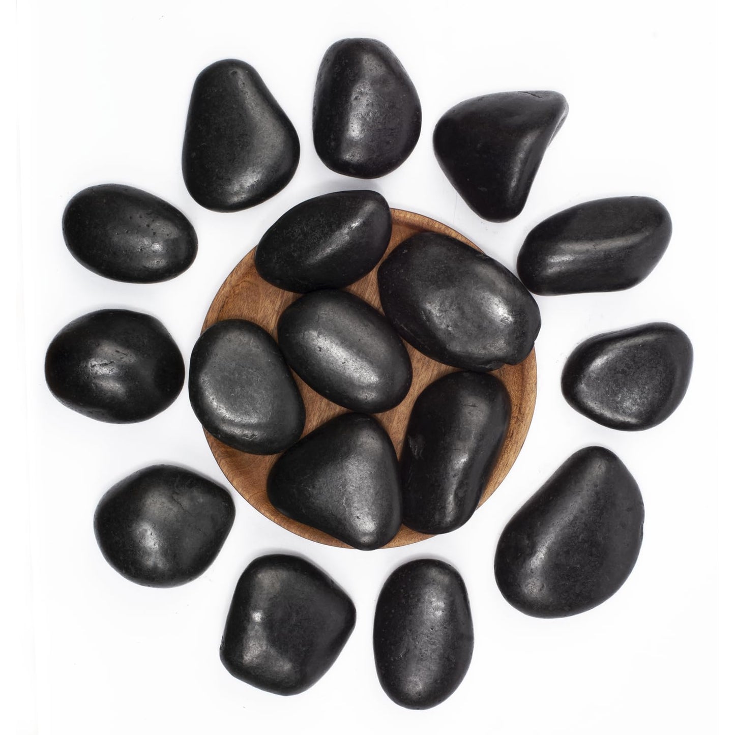 LOOIOOJ 40 lbs Black River Rocks - Large Polished Black Pebbles for Plants & Garden Decorative Stones，2-3" Polished Pebbles for Landscaping, Fish Tanks, Flower Pots, Water Fountains