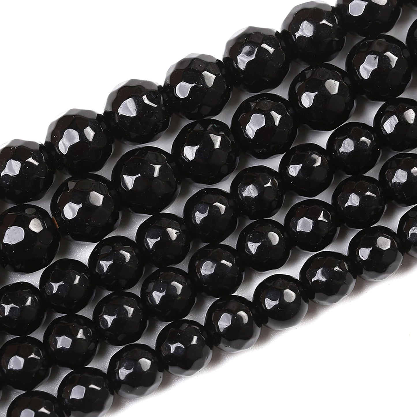 36pcs 10mm Natural Faceted Black Agate Stone Beads for Jewelry Making Energy Healing Beads DIY Bracelet Necklace Accessories 15" (10mm, Faceted Black Agate)