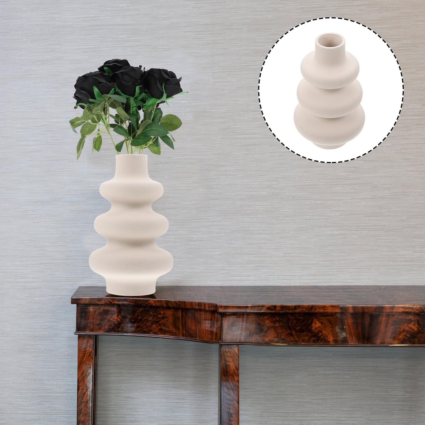 Beaupretty Matte Frosted Ceramic Geometric Flower Vase DIY Craft Decorative Floral Ornament Home Décor Accent for Living Room and Office