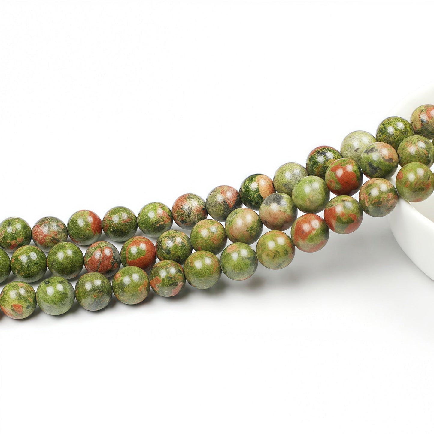 MJDCB Natural Stone Beads Unakite Round Loose Spacer Beads 15'' 4m 6m 8m 10mm 12m for Jewelry Making (6mm)