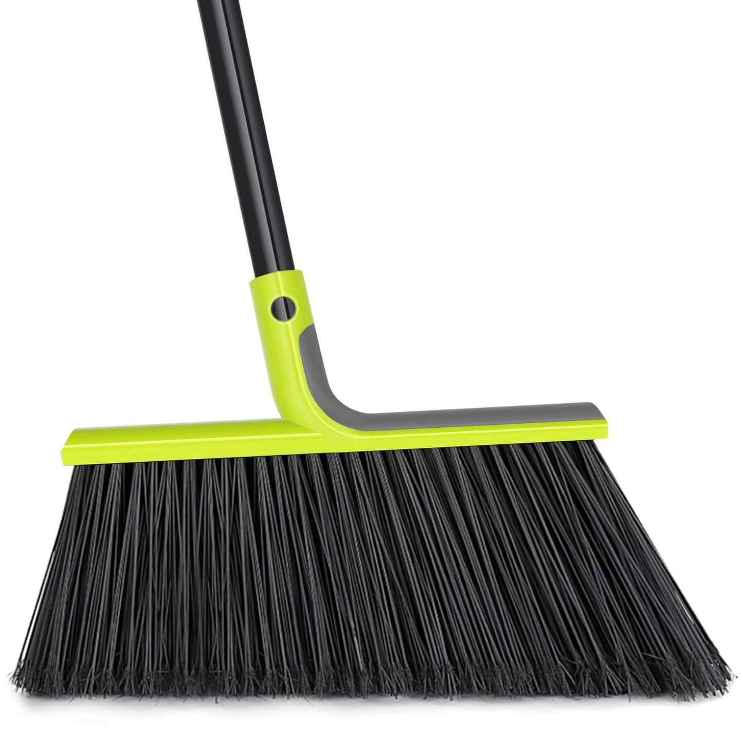TidyBliss Outdoor Broom Heavy Duty, 56 inches Tall Commercial Soft Bristle Angle Brush for Sweeping Outside Patio Garden Porch Deck Shop Restaurant Garage House Lobby Hardwood Floors (Green)