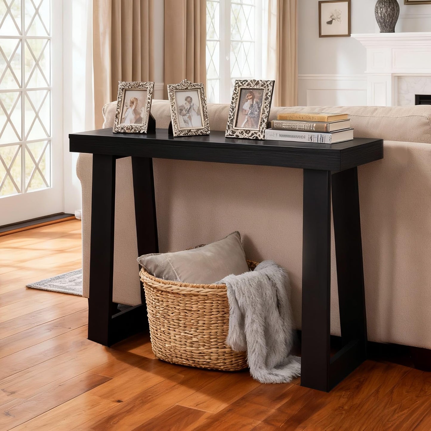 VEVOR Console Table, 36 Inch Entryway Table, Wooden Rectangle Hallway Table, Narrow Sofa Table Behind The Couch, Console Tables for Entryway, Hallway, Living Room & Bedroom