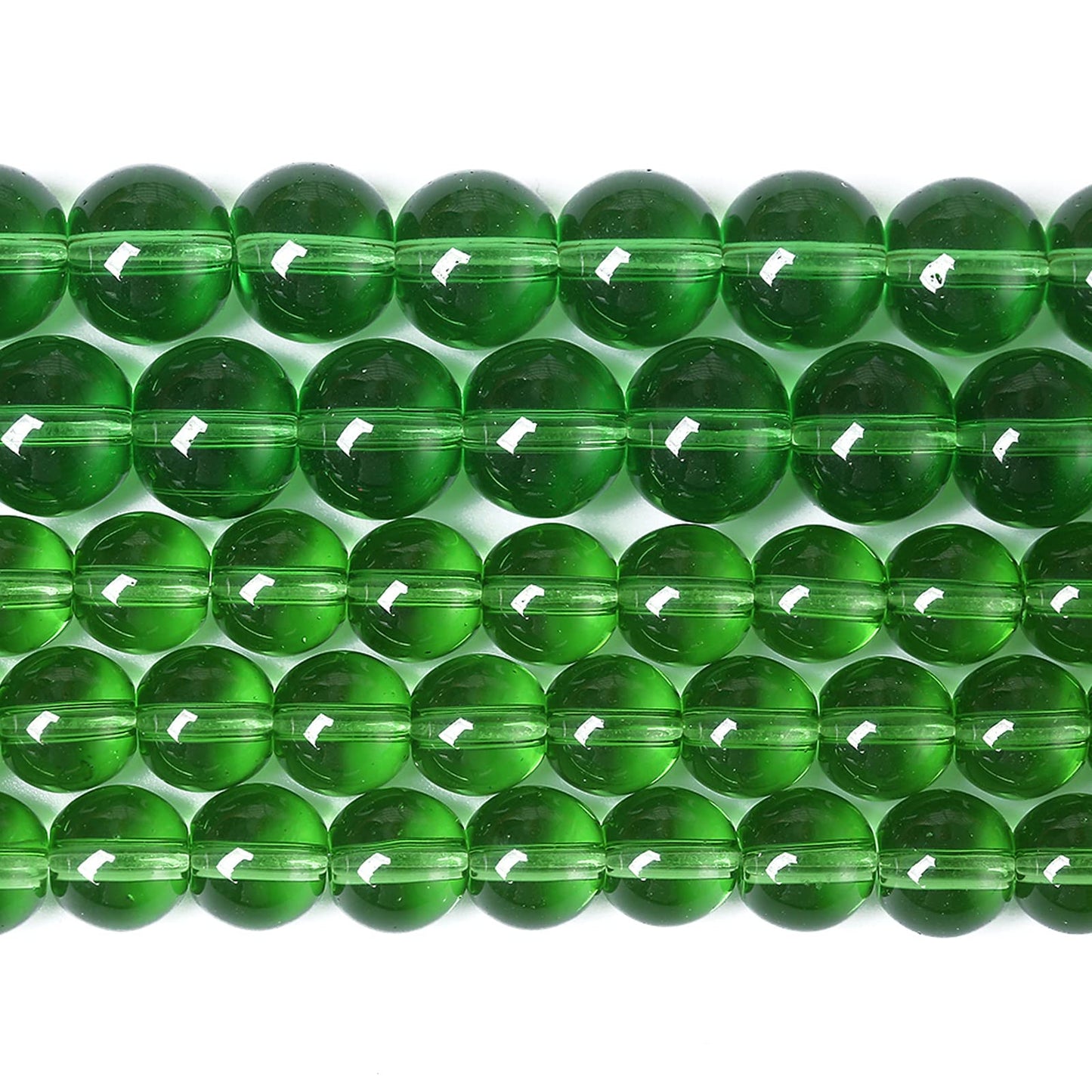 8MM 46PCS Green Glass Spacer Loose Beads for Jewelry Making DIY Bracelet Necklace